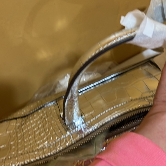 MICHAEL Michael Kors Bedford silver Argent embossed leather XL Weekender - Picture 9 of 13